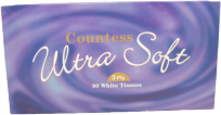 3ply Countless Family Size Tissues - 24 boxes of 90